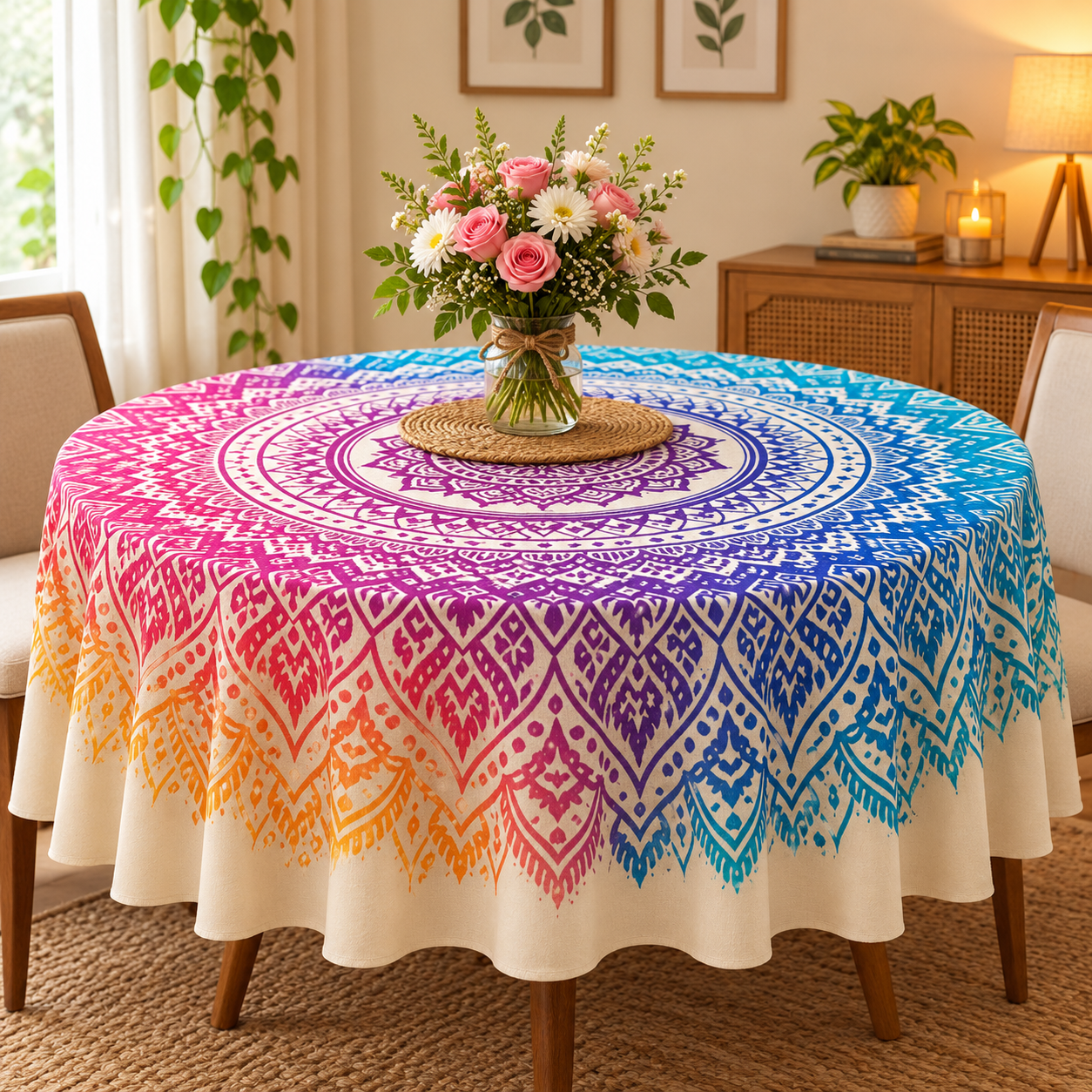 Cozy Mandala Table Setting