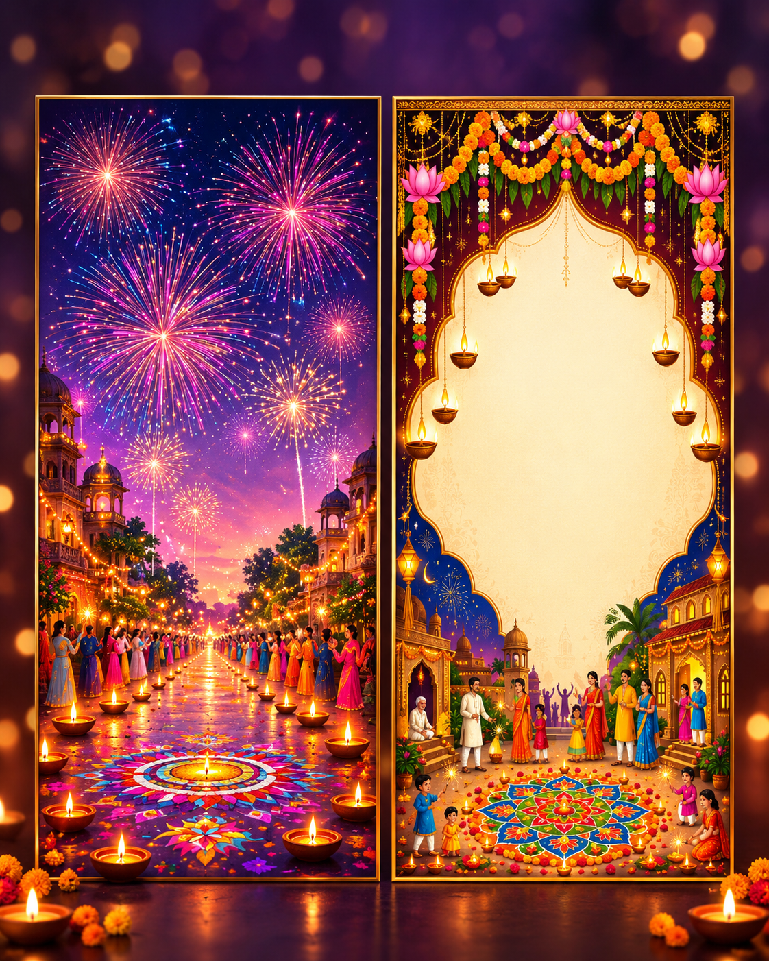 Diwali Diptych Of Light And Celebration 1