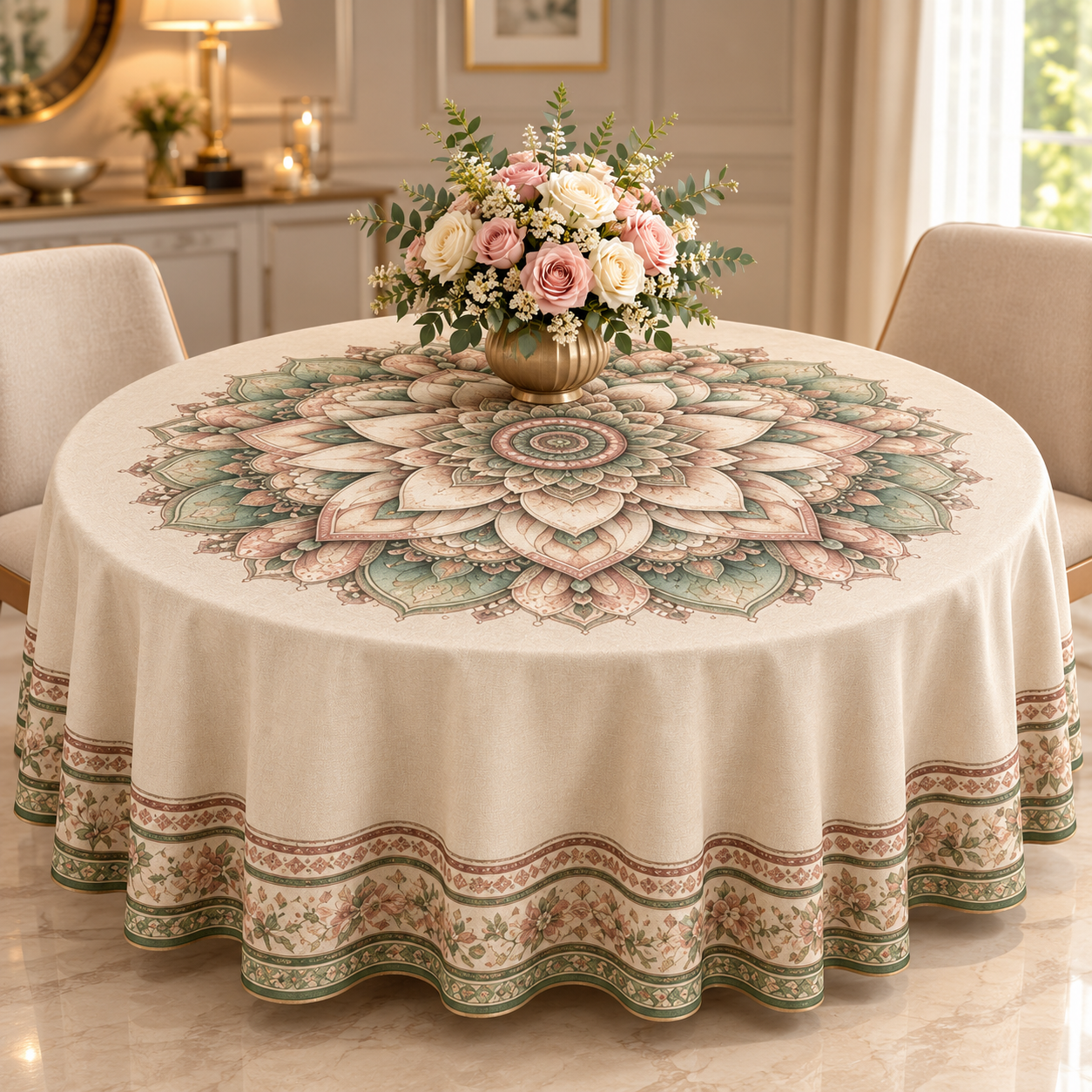 Elegant Mandala Dining Table Vignette