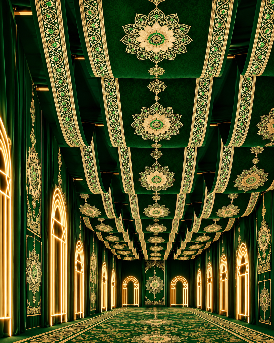 Emerald And Gold Ornate Hall