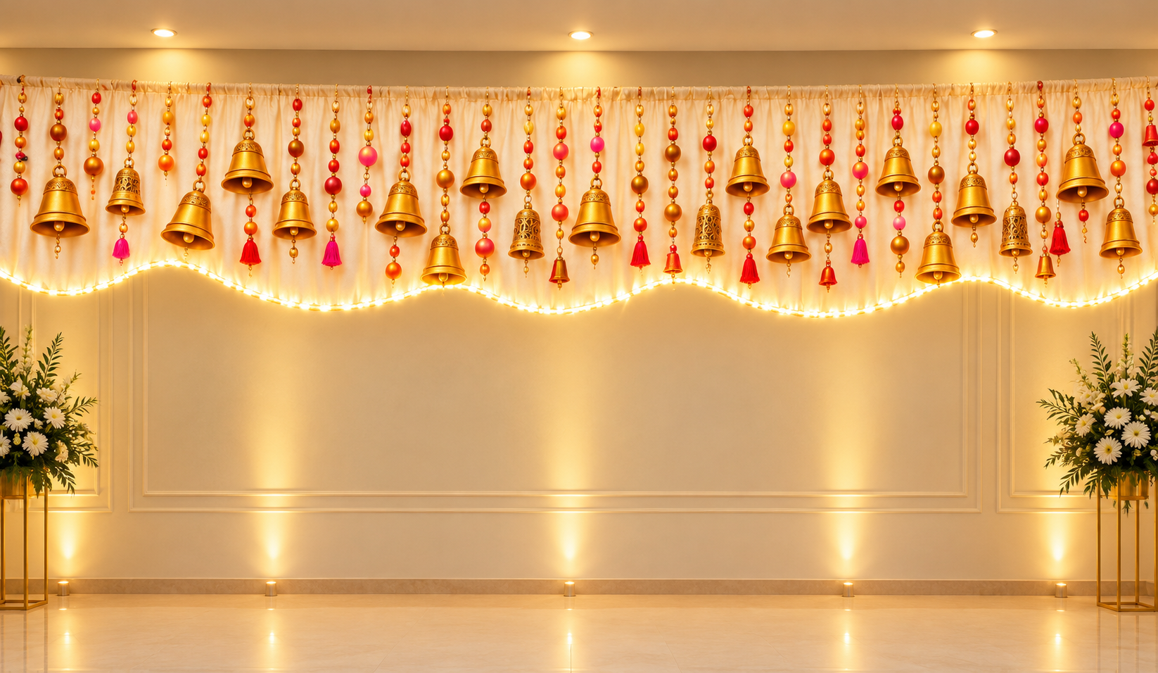 Festive Golden Bell Backdrop
