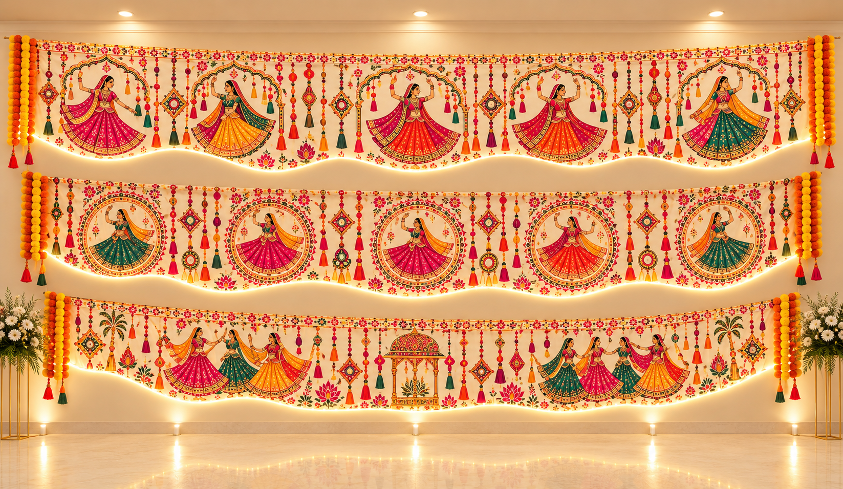 Festive Indian Wedding Textile Backdrop