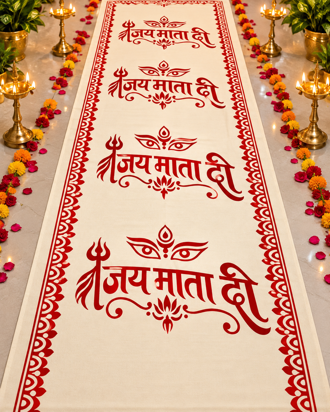 Festive Jai Mata Di Devotional Runner