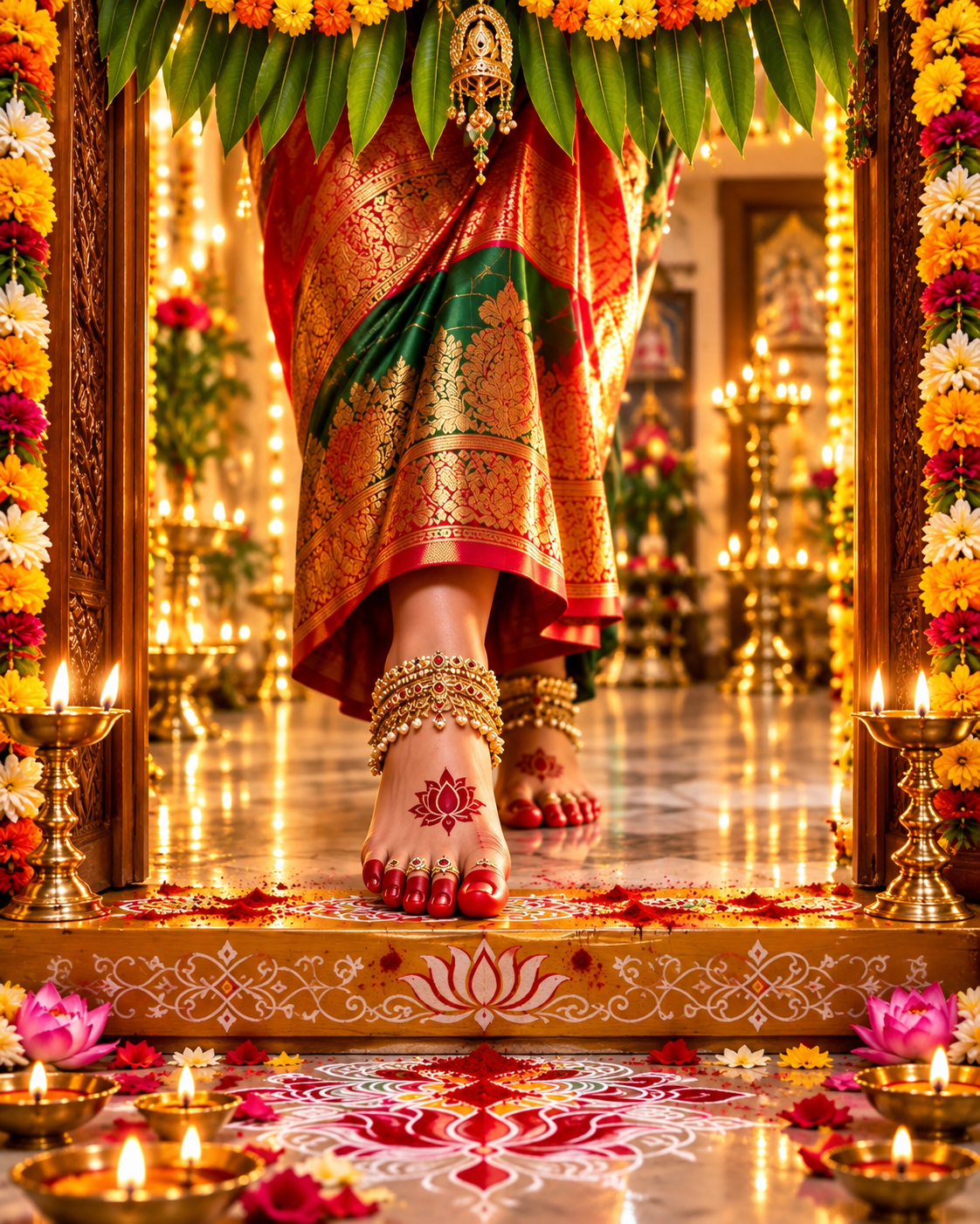 Festive Saree Steps At The Mandap