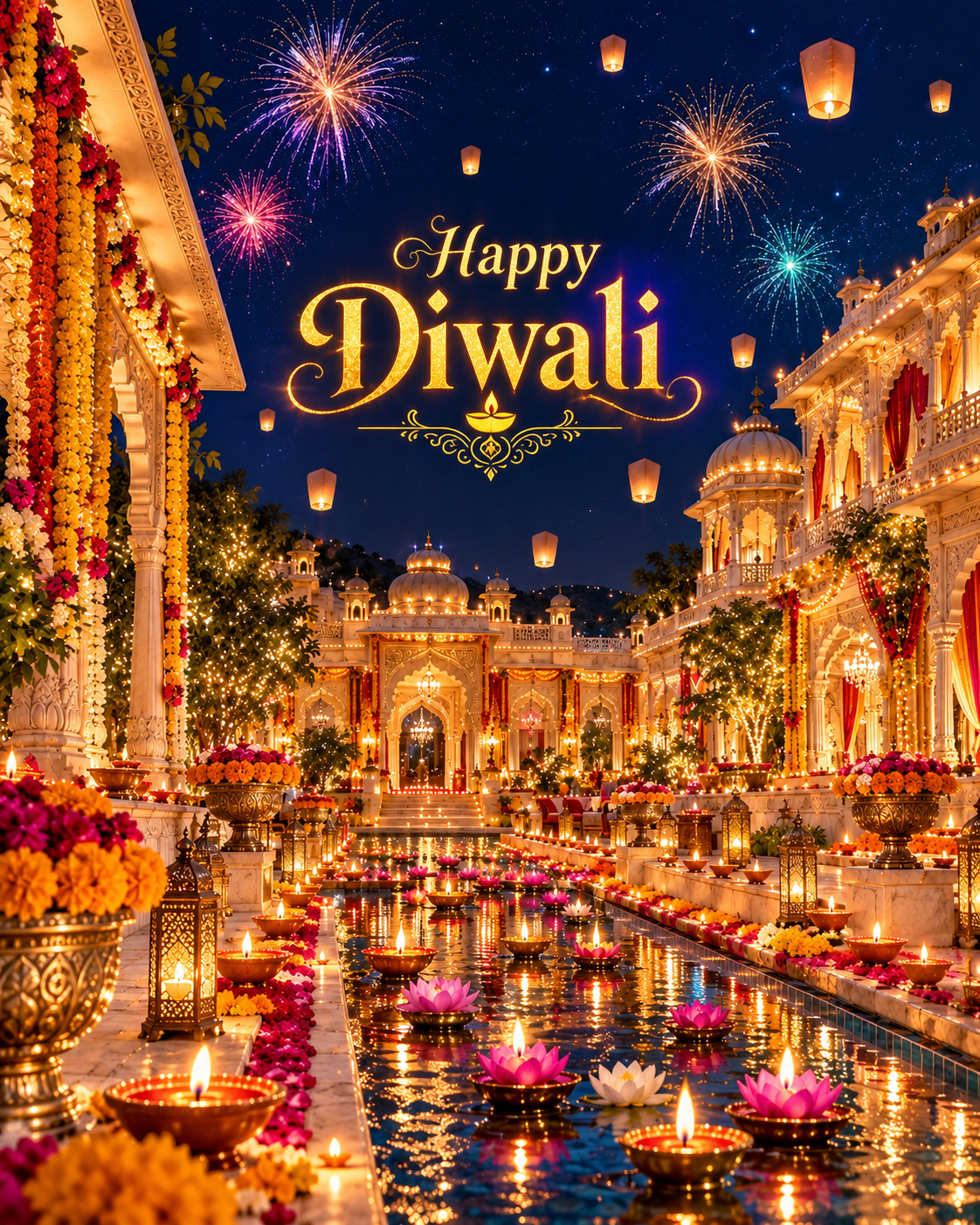 Golden Diwali Palace Celebration