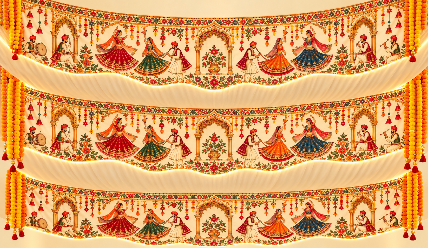 Indian Wedding Canopy Textile Backdrop