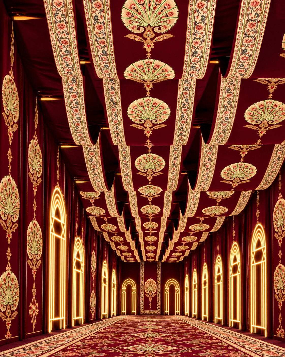 Maroon And Gold Ceremonial Hall