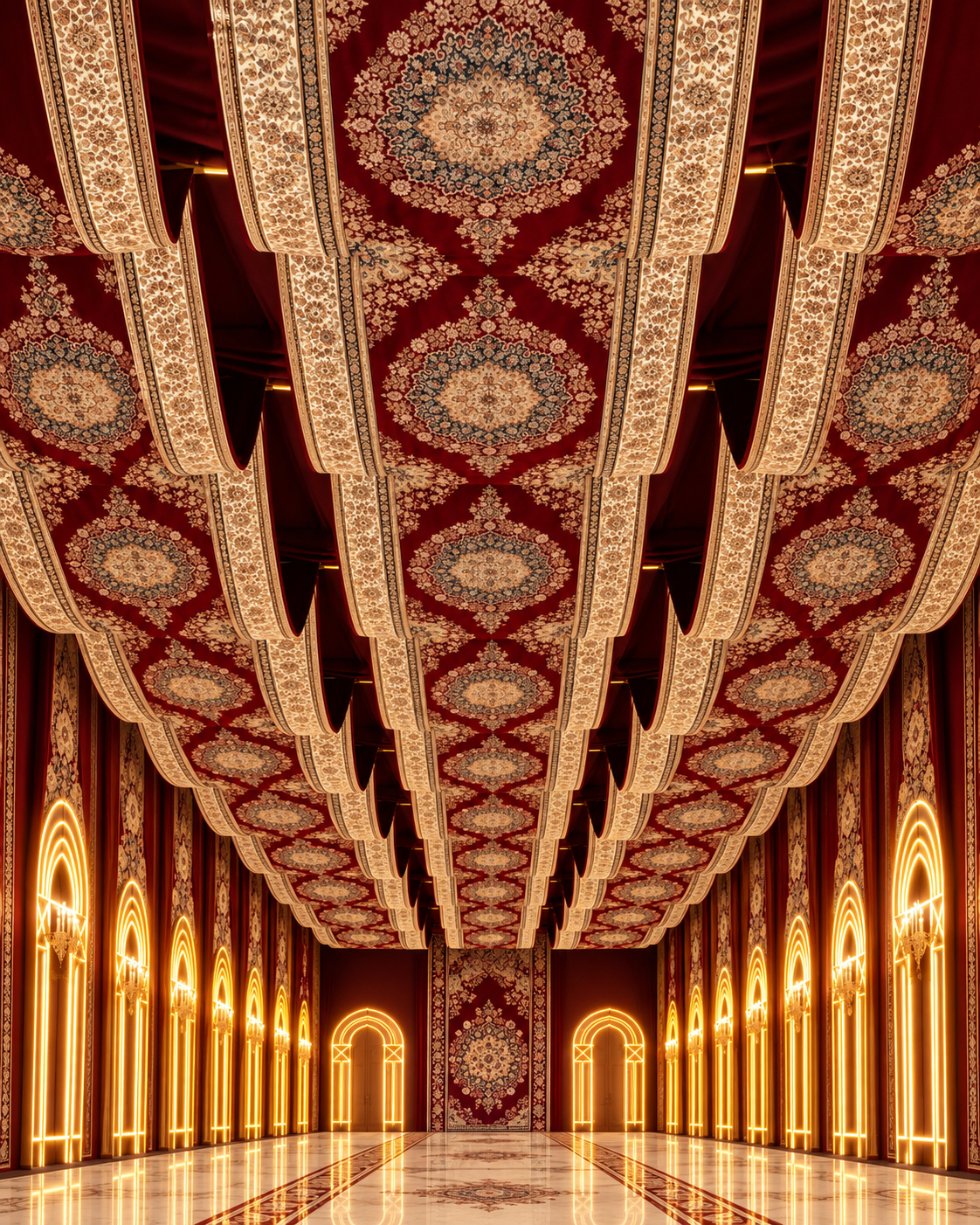 Opulent Burgundy Palace Hall