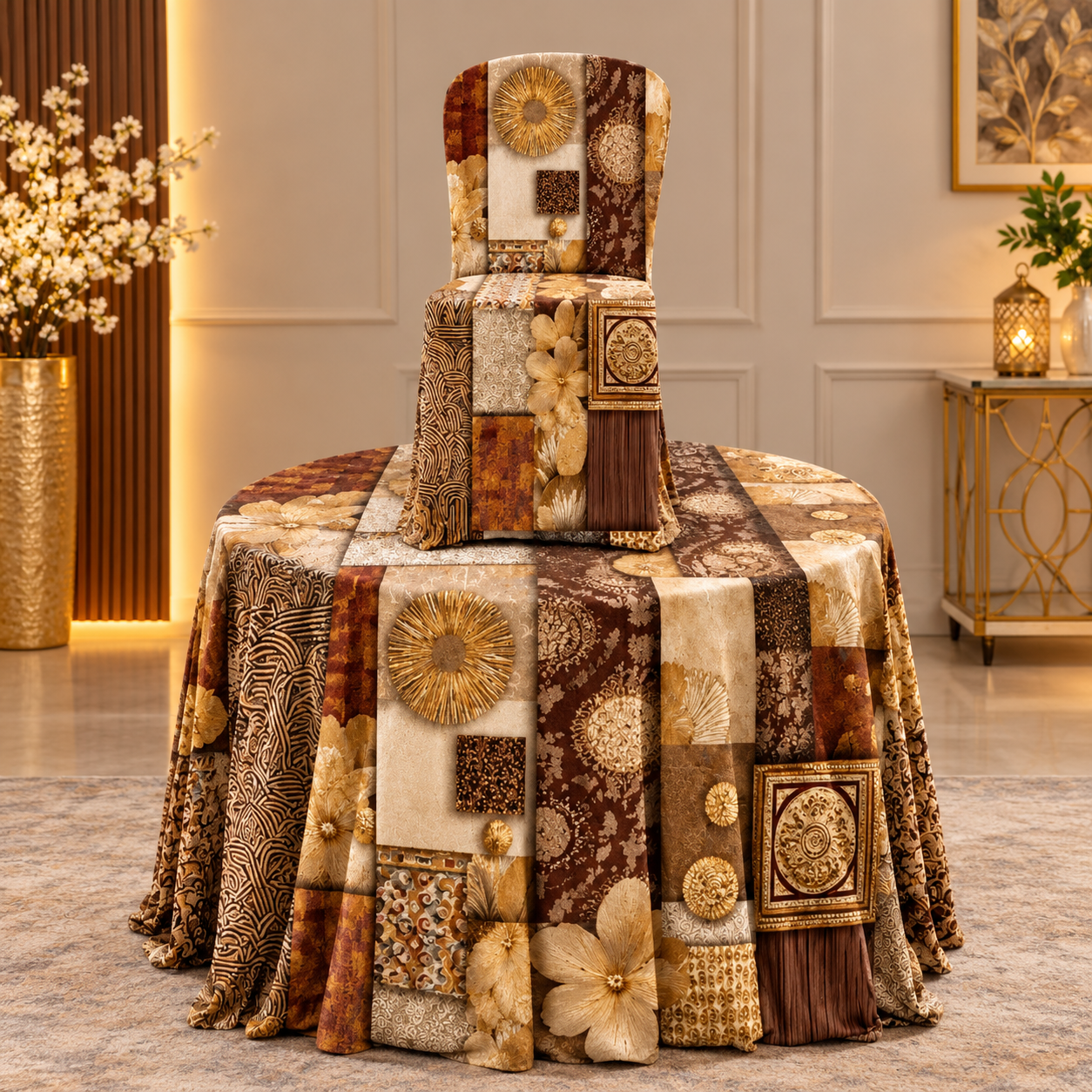 Opulent Patchwork Chair Display
