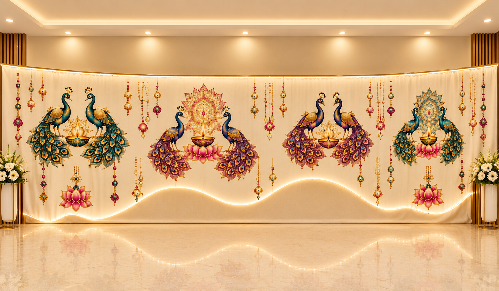 Opulent Peacock Wedding Backdrop