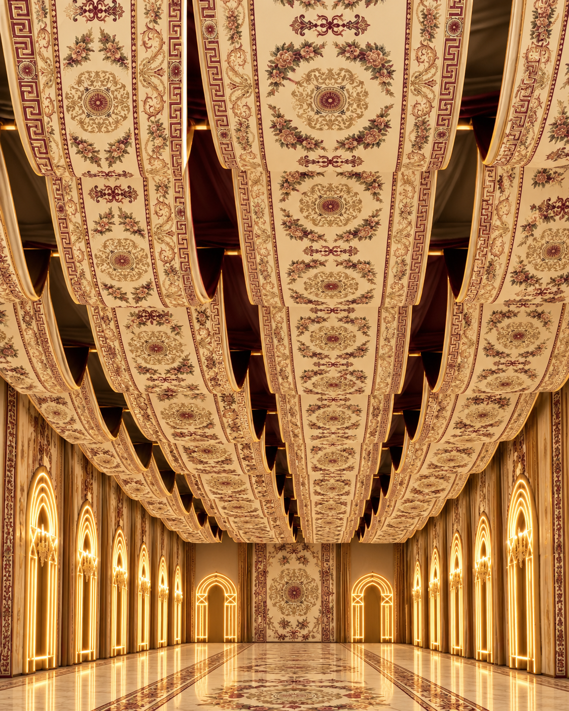 Ornate Golden Floral Palace Hall