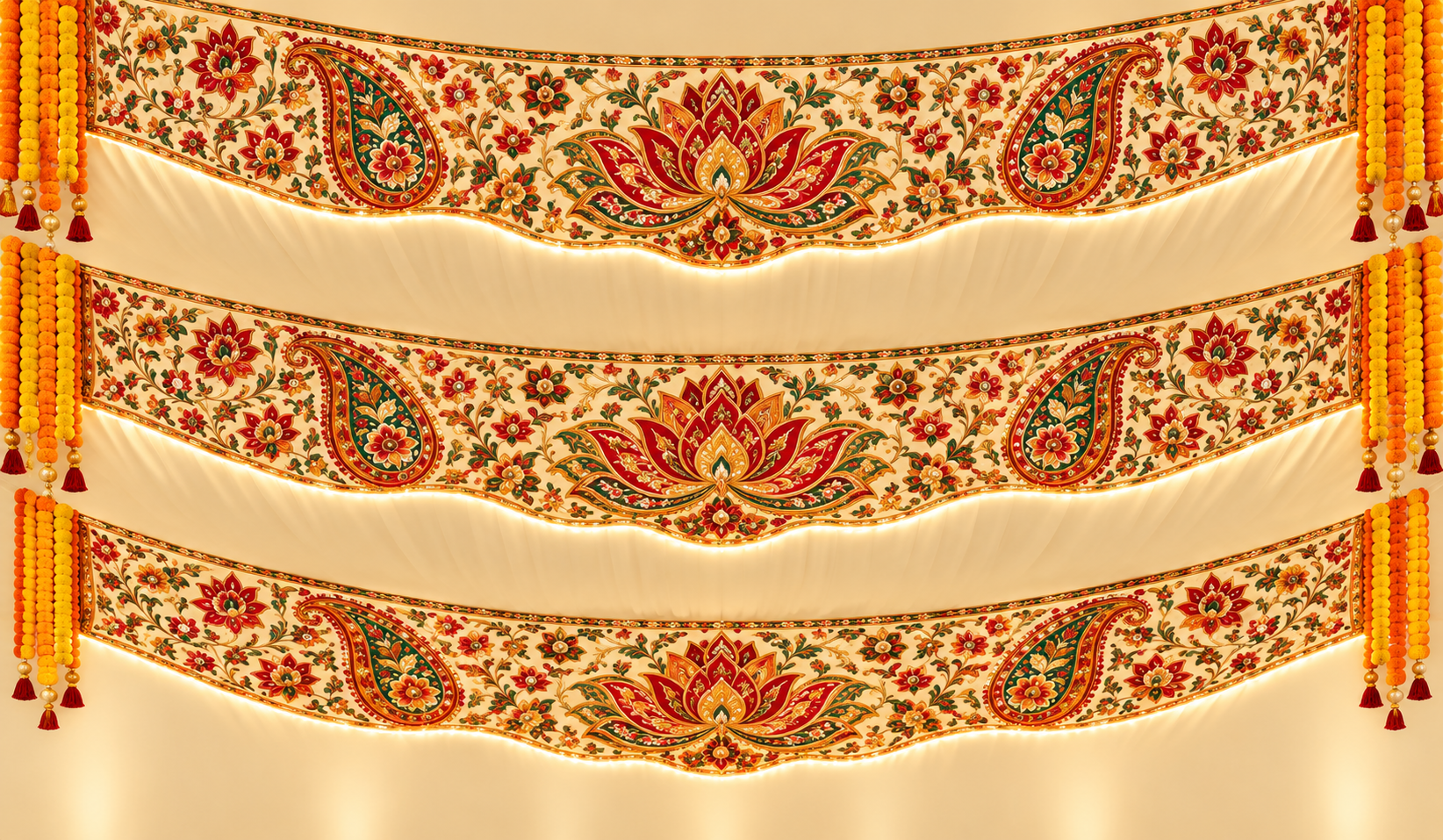 Ornate Indian Wedding Drapery Backdrop