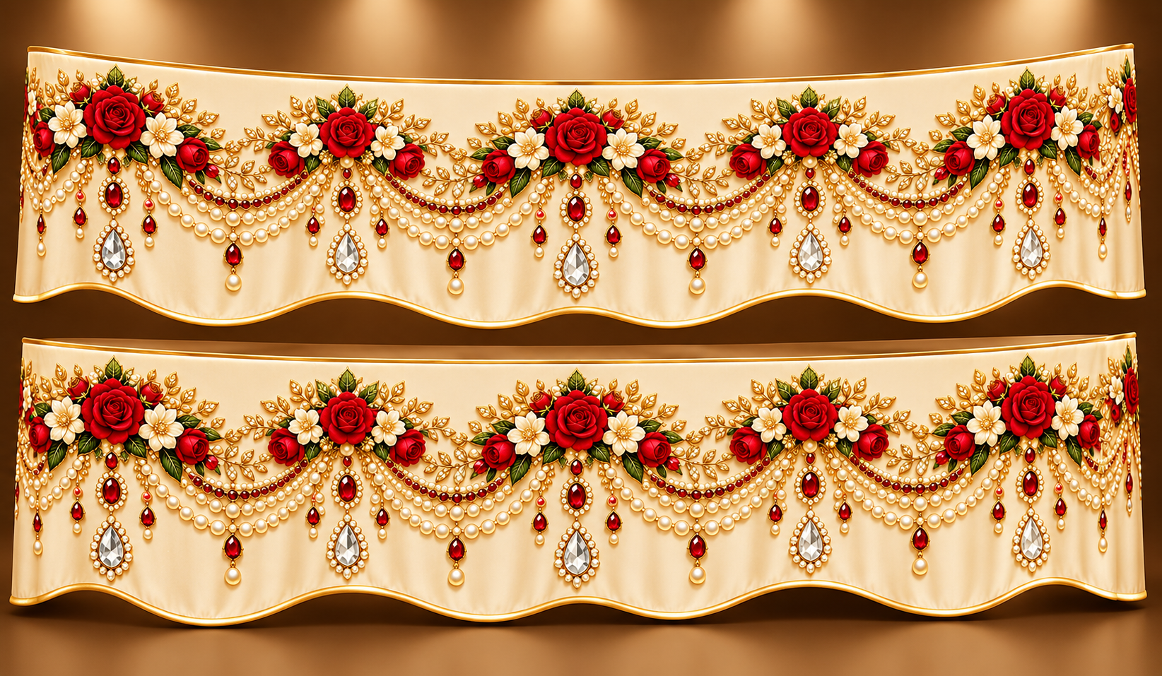 Ornate Ivory Wedding Drapery Panels