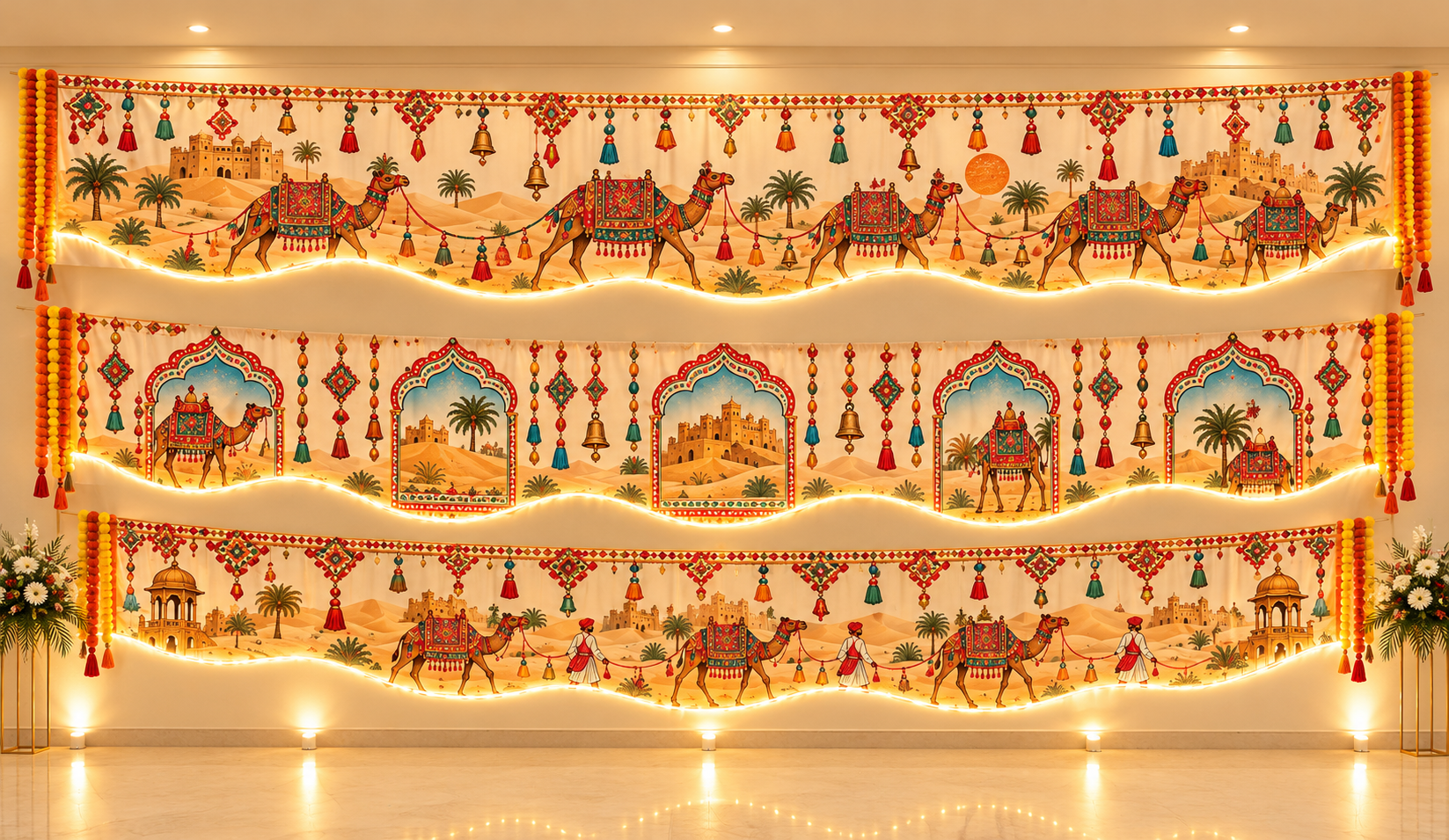 Rajasthani Camel Caravan Celebration Backdrop