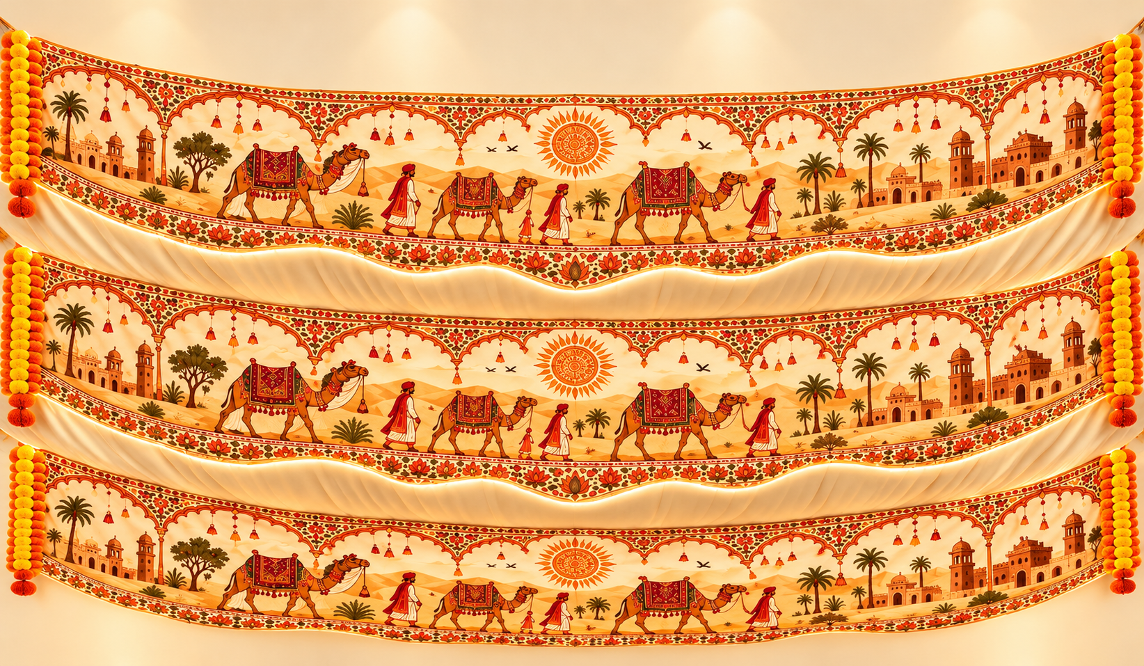 Rajasthani Camel Caravan Curtain Swags