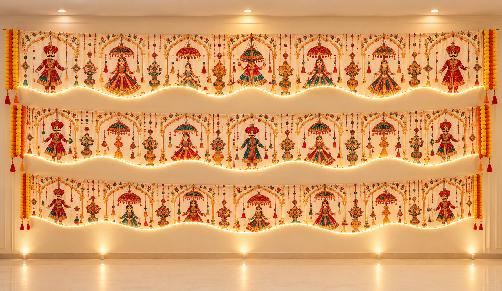 Rajasthani Folk Art Celebration Backdrop