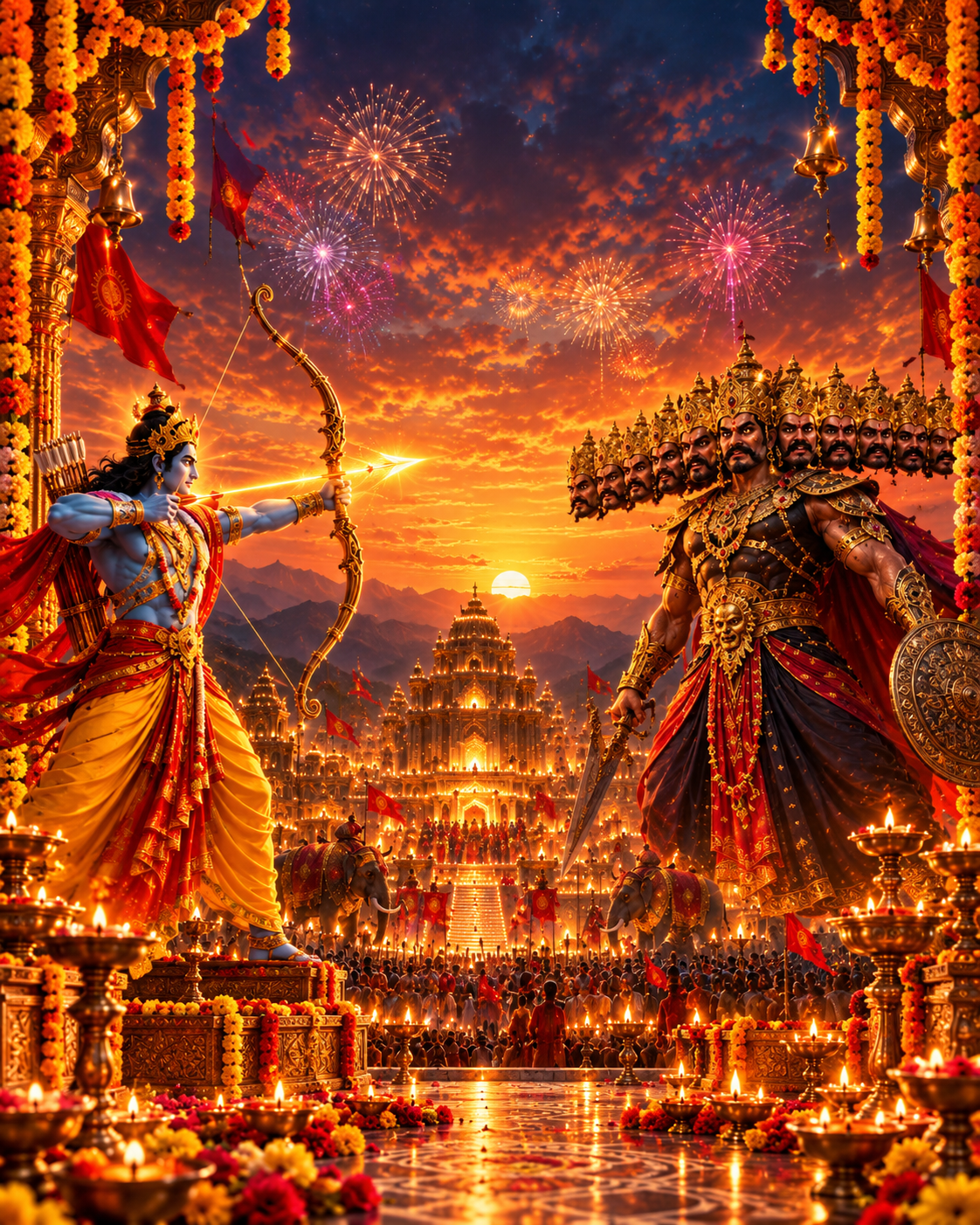 Rama And Ravana At Dusk