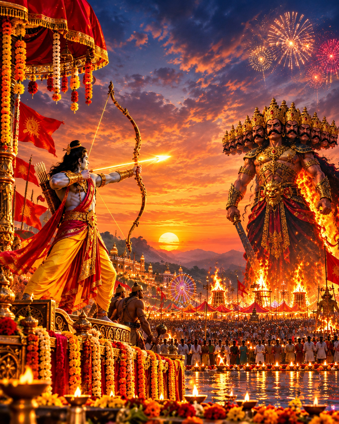 Rama And Ravana At Sunset