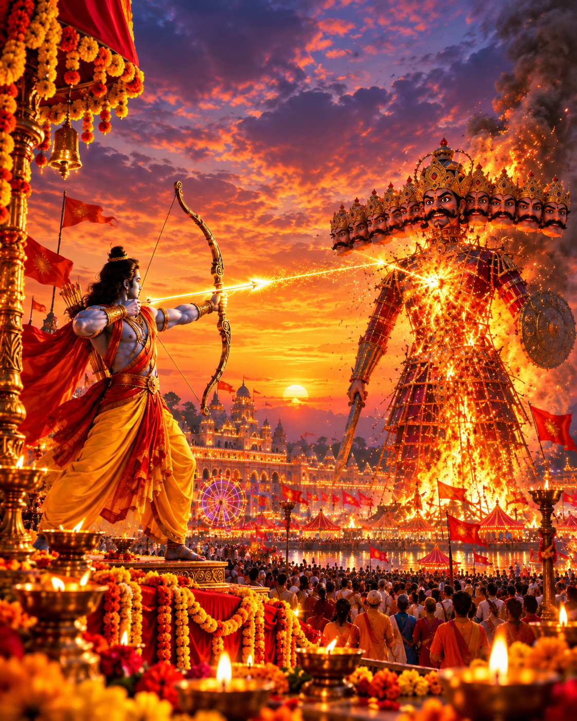Rama’s Arrow Ignites Ravana At Dussehra