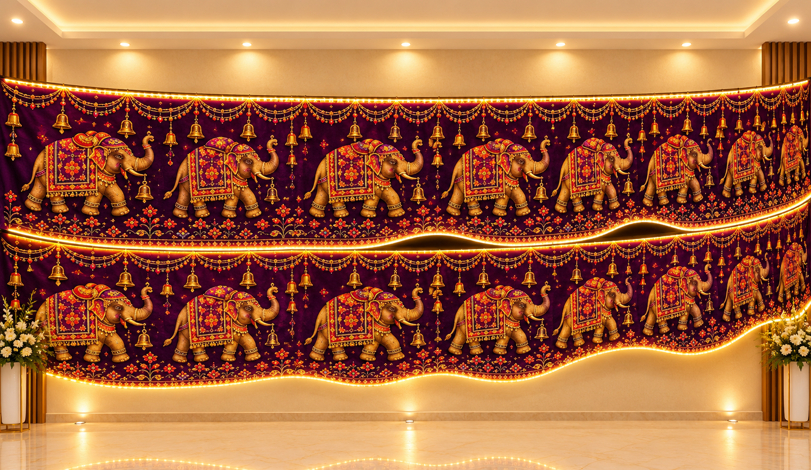 Royal Elephant Embroidered Hall Banner