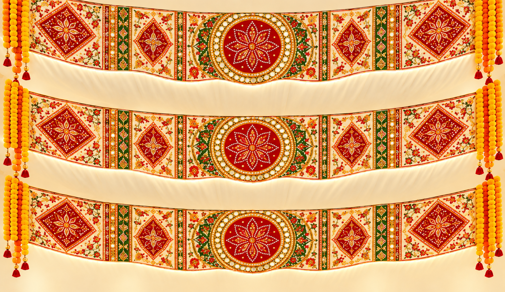 Three Tier Indian Wedding Toran Backdrop