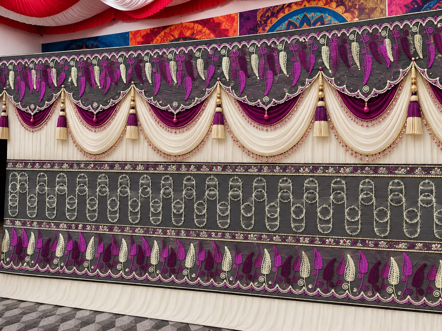 Purple-Cream Curtain