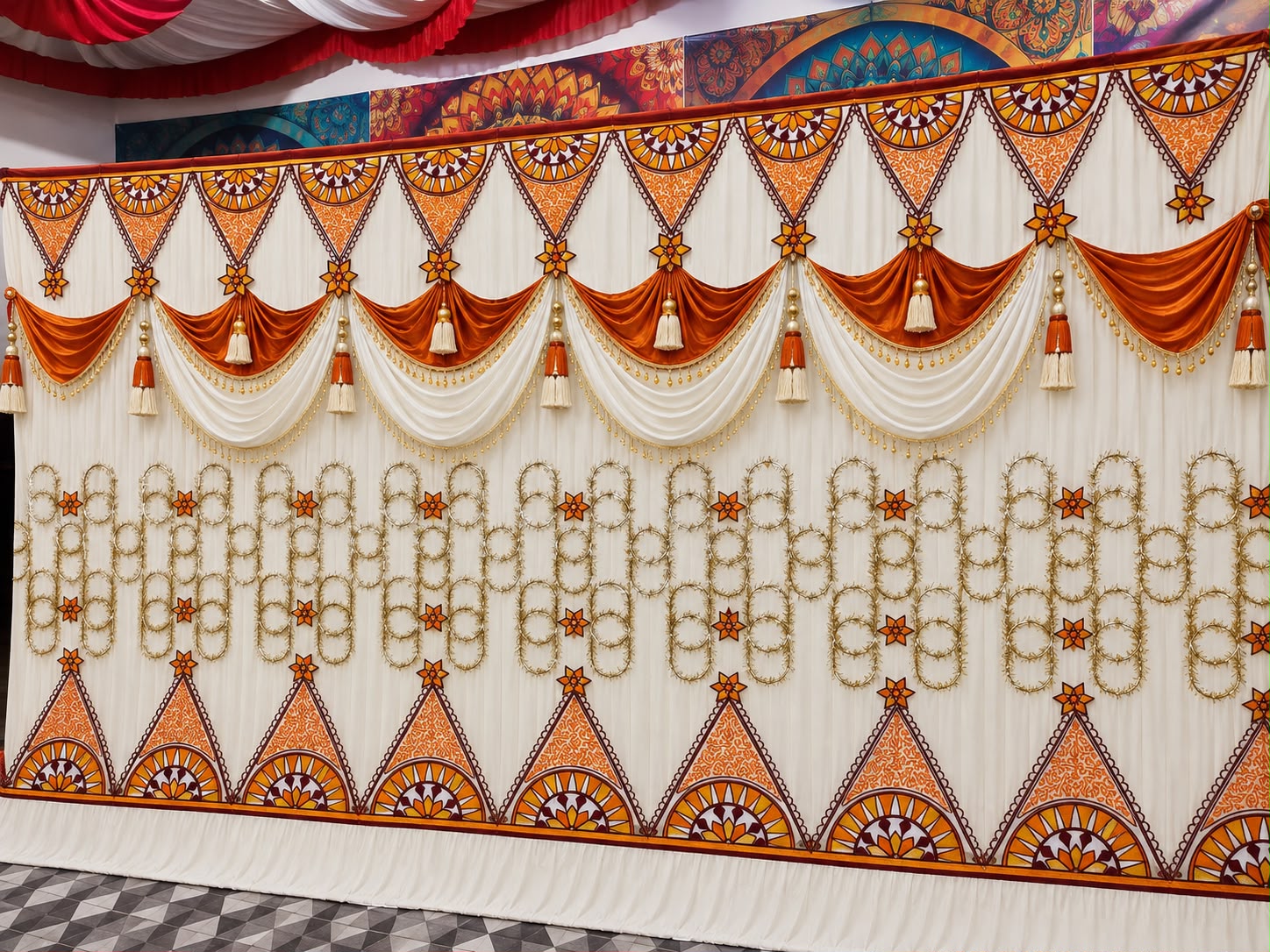 Orange-White Curtain